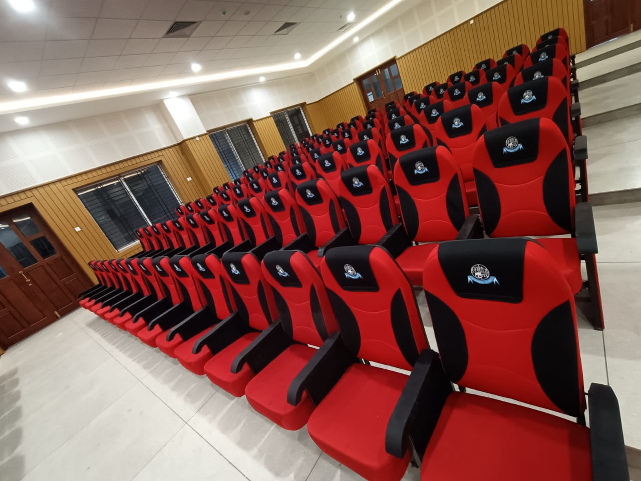 Red colour school chairs