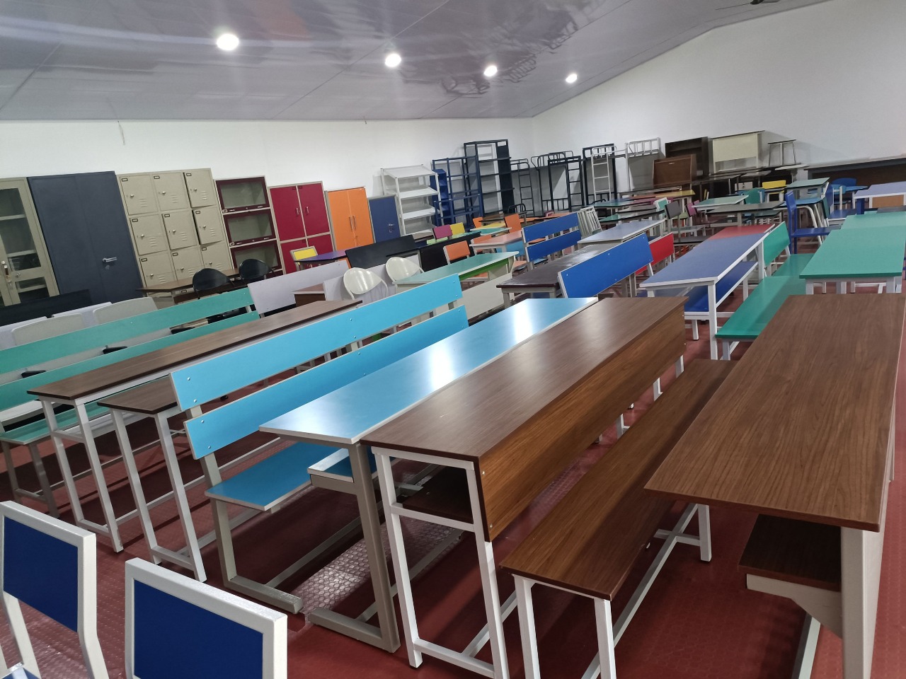 School furniture with tables,chairs and benches